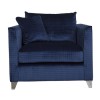 Odyssey Armchair Chair in Midnight Blue Self Spot Fabric
