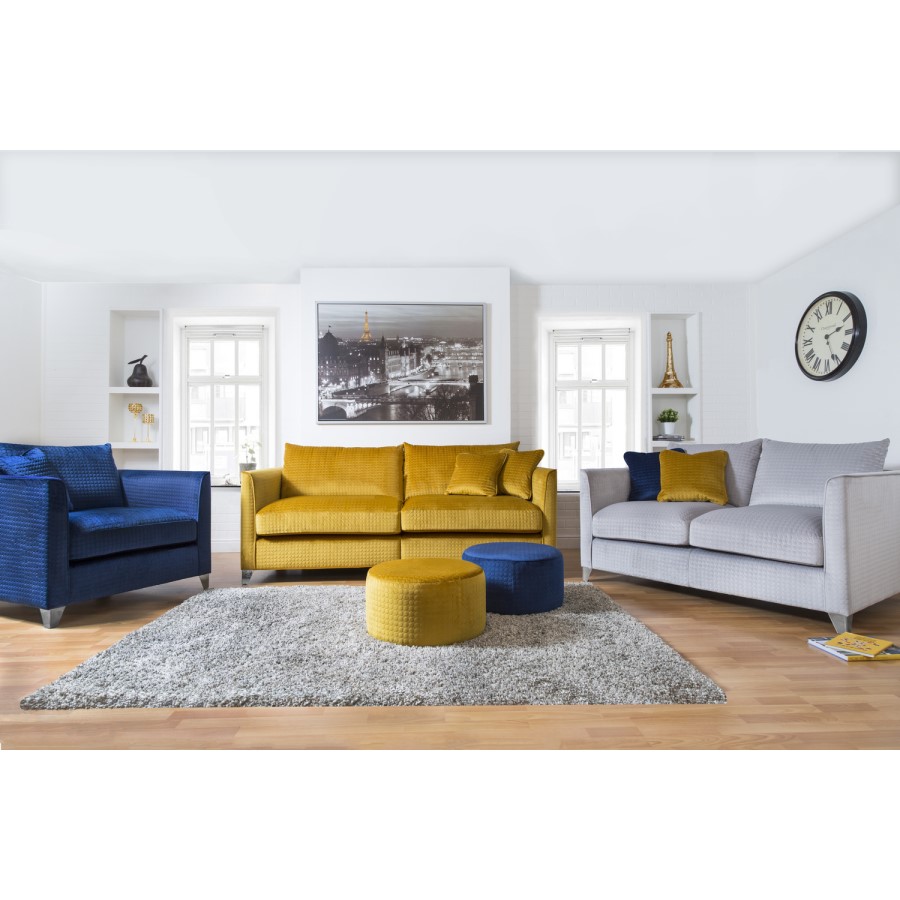 Odyssey Silver Fabric 2 Seater Sofa