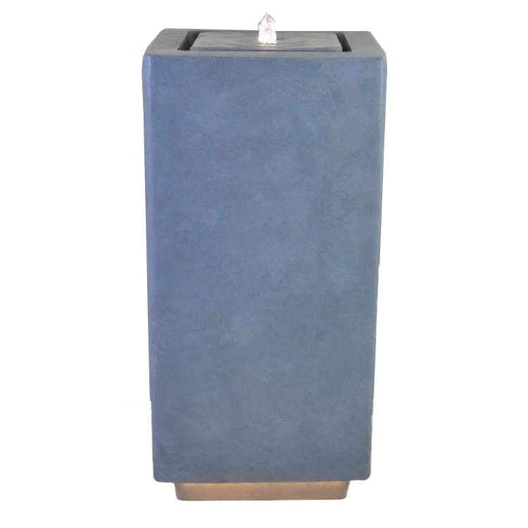 Grey Large Cement LED Cube Outdoor Electric Water Feature Elite - Ivyline 