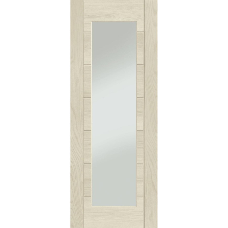 Palermo Original 1 Light Internal Oak Fire Door with Clear Glass (wide) - Unfinished, 1981 x 686 x 44 mm