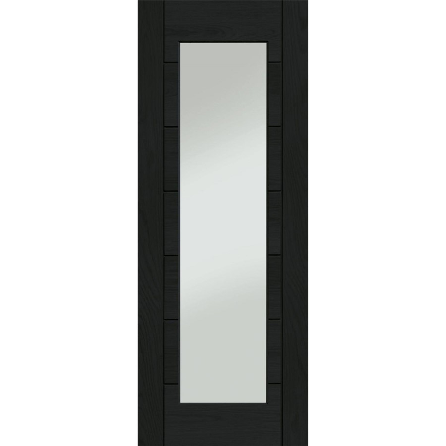 Palermo Original 1 Light Internal Oak Fire Door with Clear Glass (wide) - Unfinished, 1981 x 686 x 44 mm