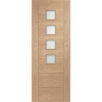 Internal Oak Door with Opaque Glass - Unfinished - 1981 x 838 x 35mm - Palermo Essential - XL Joinery