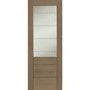 Palermo 2XG Internal Oak Fire Door with Clear Etched Glass - Unfinished, 2040 x 826 x 44 mm