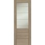 Palermo 2XG Internal Oak Fire Door with Clear Etched Glass - Unfinished, 2040 x 826 x 44 mm
