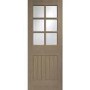 Internal Oak Half-Glazed Cottage Door with Clear Bevelled Glass - Unfinished - 1981 x 686 x 35mm - Suffolk - XL Joinery