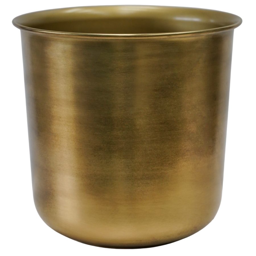 Ivyline Small Antique Brass Outdoor Metal Planter Hampton