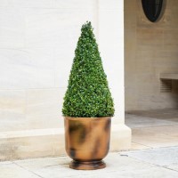 Small Copper Outdoor Metal Urn Hampton - Ivyline 