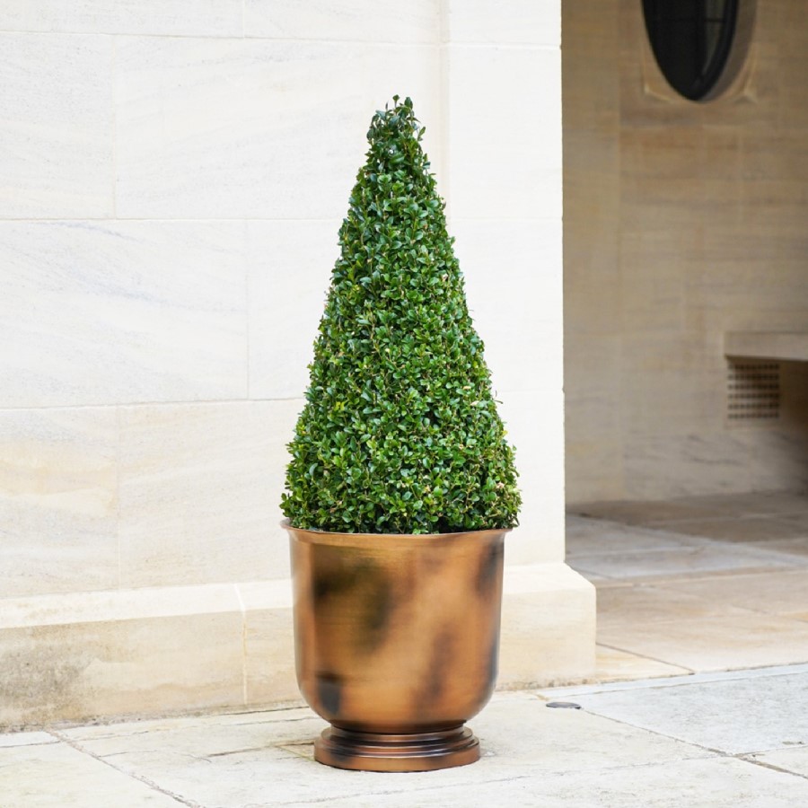 Small Copper Outdoor Metal Urn Hampton - Ivyline 