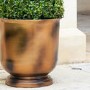 Small Copper Outdoor Metal Urn Hampton - Ivyline 