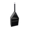 Ivyline Outdoor Henley Fireplace Black with Grill Iron