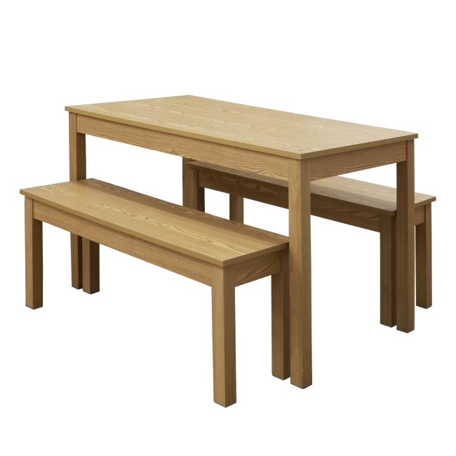 LPD Ohio Oak Dining Table and Bench Set