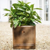 Copper Square Outdoor Metal Planter Hampton -Ivyline 