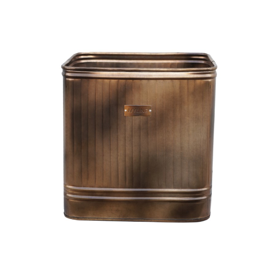 Copper Square Outdoor Metal Planter Hampton -Ivyline 