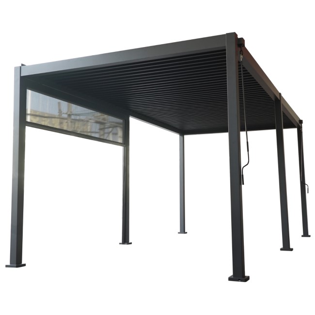 Heavy Duty Aluminium Hot Tub Pergola with Louvred Roof - 6 x 3m