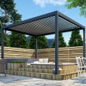 OL3X3 Outdoor Living Heavy Duty Aluminium Hot Tub Pergola with Louvred Roof - 3 x 3m