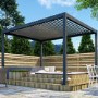 Heavy Duty Aluminium Hot Tub Pergola with Louvred Roof - 3 x 3m