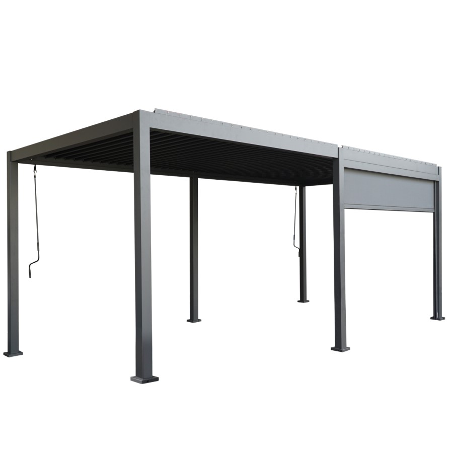 Heavy Duty Aluminium Hot Tub Pergola with Louvred Roof - 6 x 3m