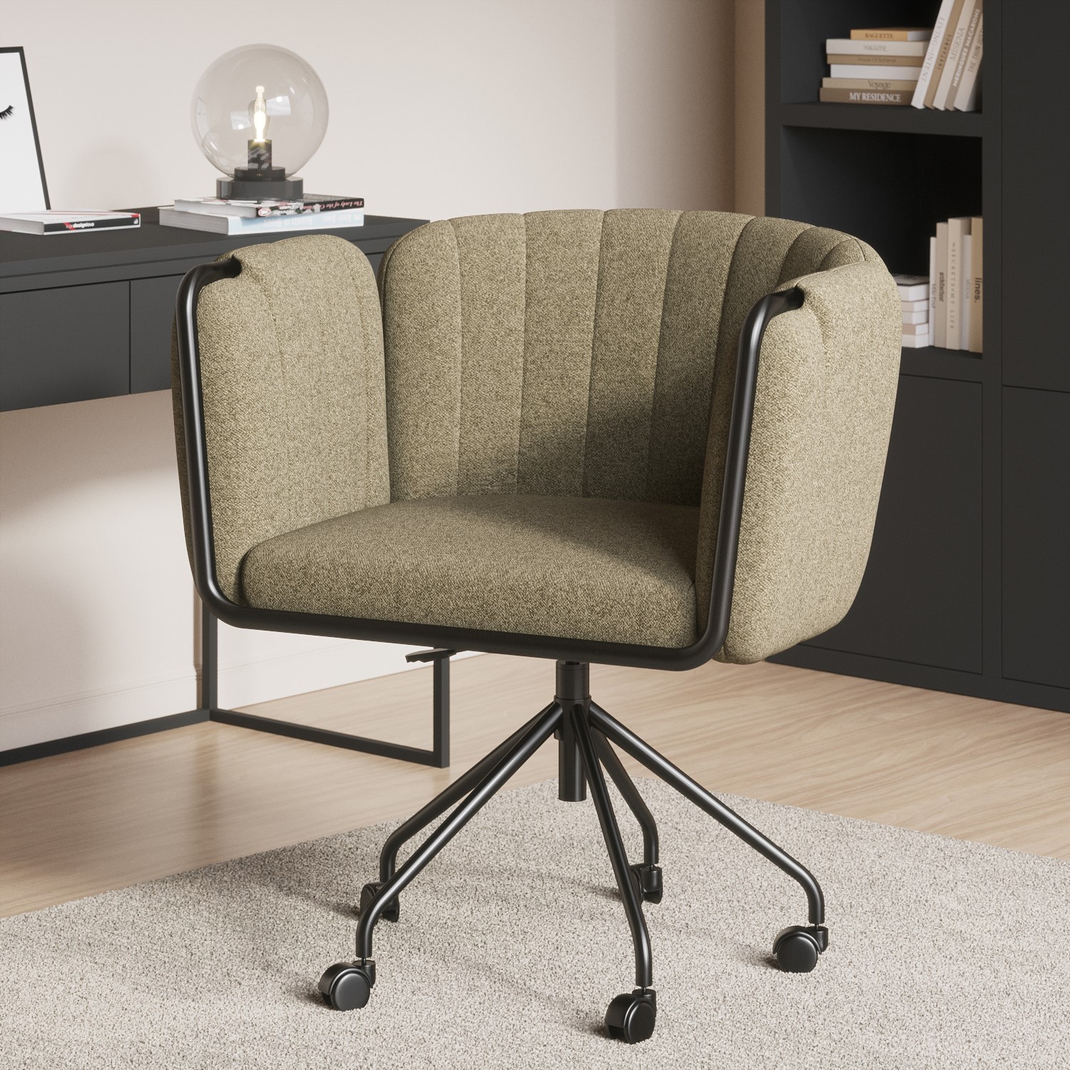 Photo of Mink fabric swivel office chair - orlaa