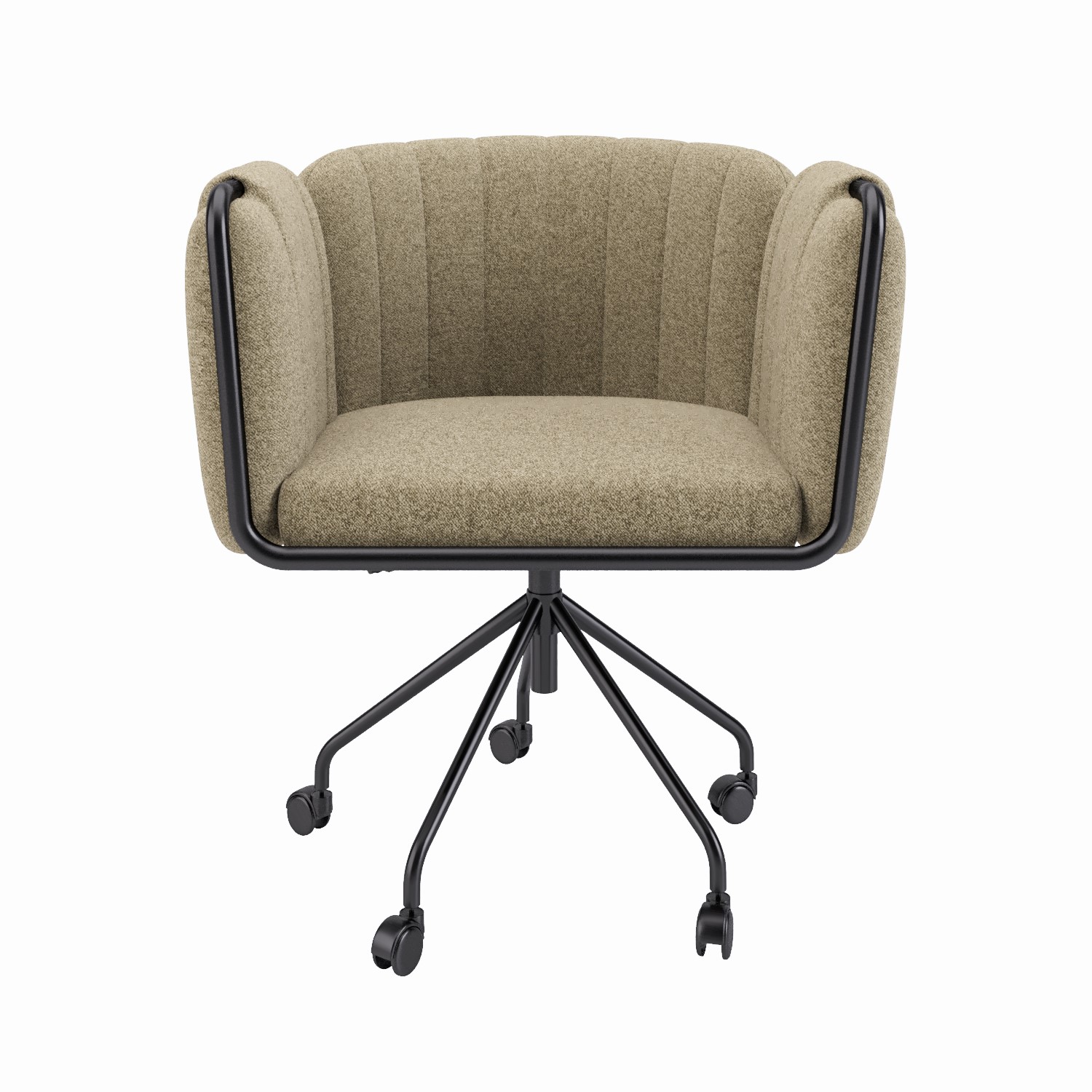 Mink Fabric Swivel Office Chair - Orla - Furniture123