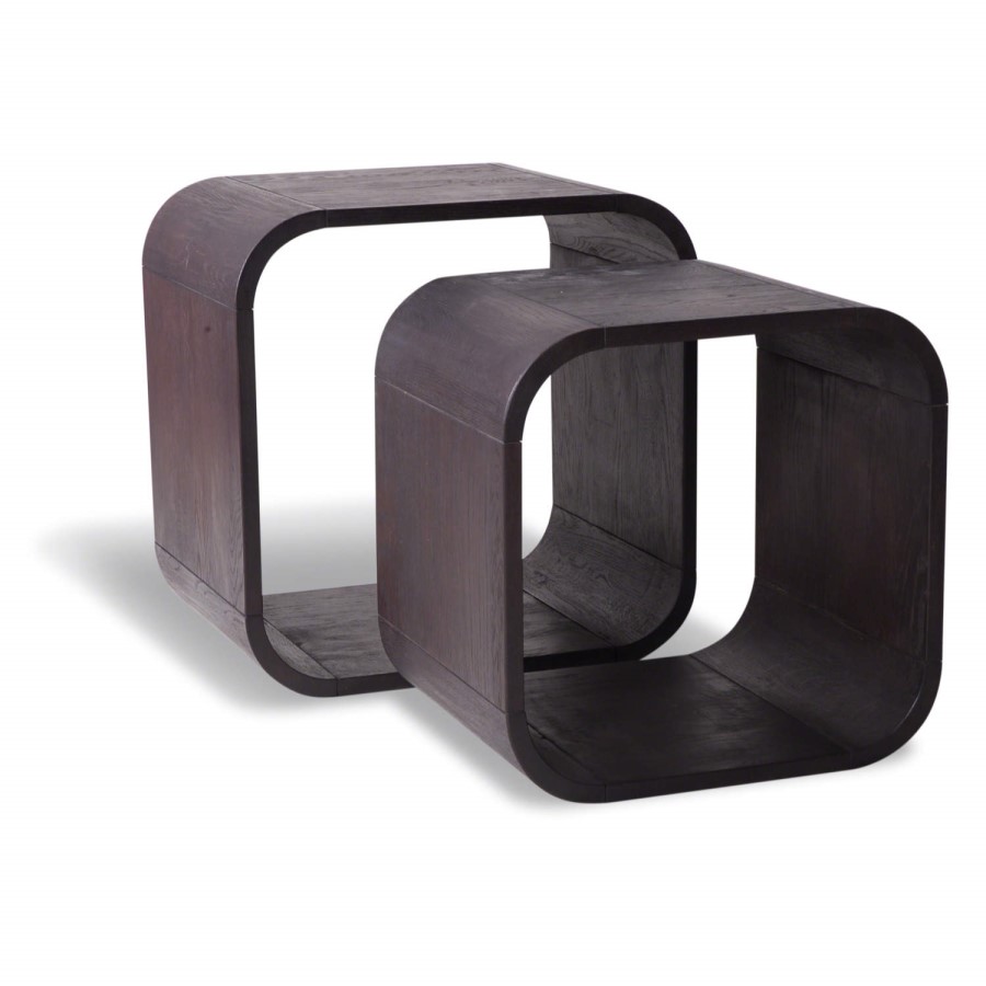 Oceans Apart Beverly Dark Oak Set of 2 Cubes