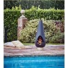 Ivyline Outdoor Leo Fireplace in Matt Black &amp; Antique Gold