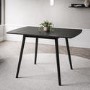 GRADE A1 - Small Black Wooden Drop Leaf Dining Table - Seats 2-4 - Olsen