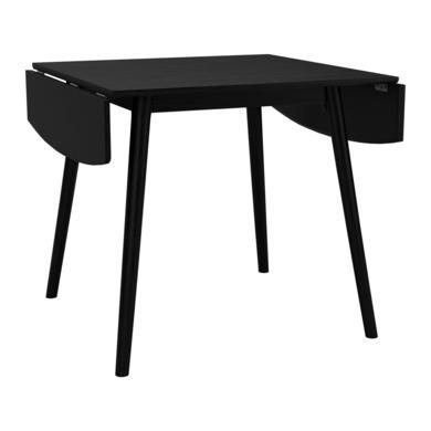 Small Black Wooden Drop Leaf Dining Table - Seats 2-4 - Olsen