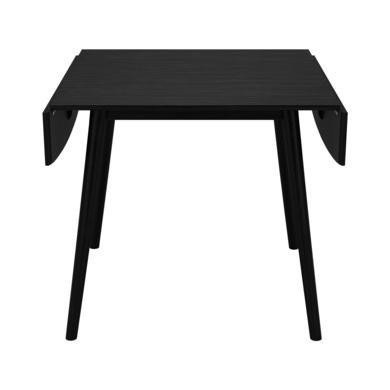 GRADE A1 - Small Black Wooden Drop Leaf Dining Table - Seats 2-4 - Olsen