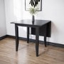 Extendable Black Wooden Drop Leaf Dining Table - Seats 2-4 - Olsen