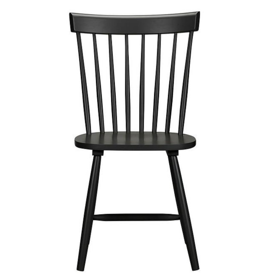 GRADE A2 - Set of 2 Wooden Black Spindle Dining Chairs - Olsen