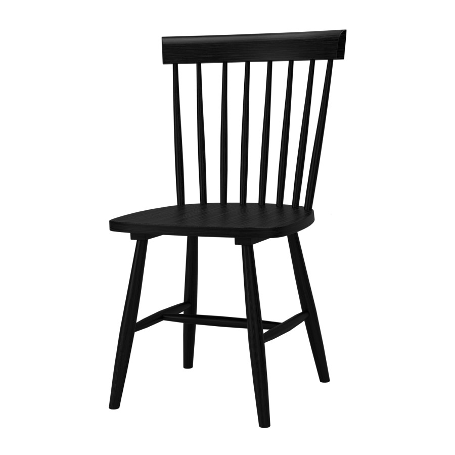 GRADE A2 - Set of 2 Wooden Black Spindle Dining Chairs - Olsen