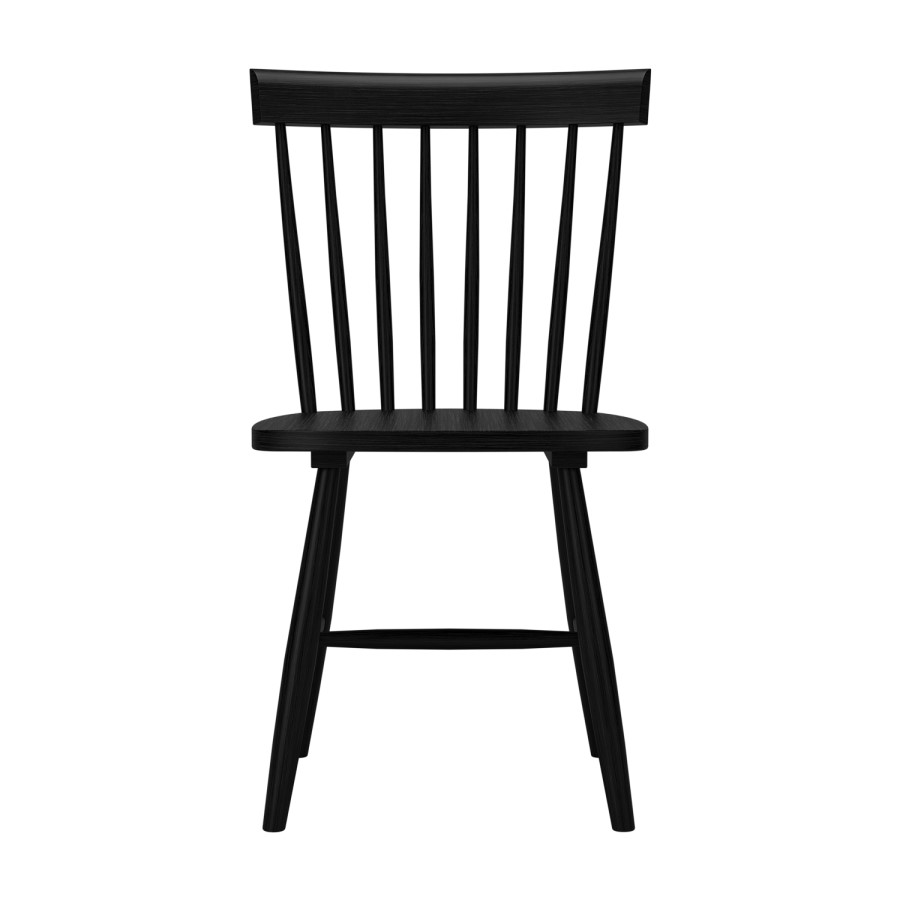 GRADE A2 - Set of 2 Wooden Black Spindle Dining Chairs - Olsen