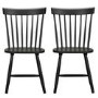 GRADE A1 - Set of 2 Wooden Black Spindle Dining Chairs - Olsen