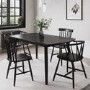 Black Wooden Extendable Dining Table - Seats 4-6 - Olsen