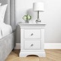 GRADE A1 - Olivia Off White Two Drawer Bedside Table