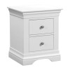 GRADE A1 - White Painted French 2 Drawer Bedside Table - Olivia