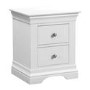White Painted French 2 Drawer Bedside Table - Olivia