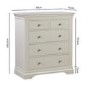 GRADE A1 - Olivia Off White 3 + 2 Drawer Chest of Drawers
