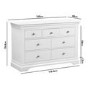 GRADE A2 - White 4 + 3 Drawer Wide Chest of Drawers - Olivia