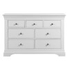 Wide White Painted French Chest of 7 Drawers - Olivia