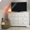 GRADE A2 - Olivia White 4 + 3 Drawer Wide Chest of Drawers