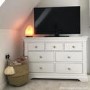 White 4 + 3 Drawer Wide Chest of Drawers - Olivia