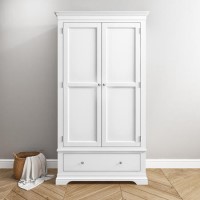 White 2 Door 1 Drawer Wardrobe - Olivia White 2 Door 1 Drawer Wardrobe - Olivia