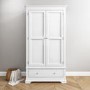 GRADE A2 - Olivia White 2 Door 1 Drawer Wardrobe