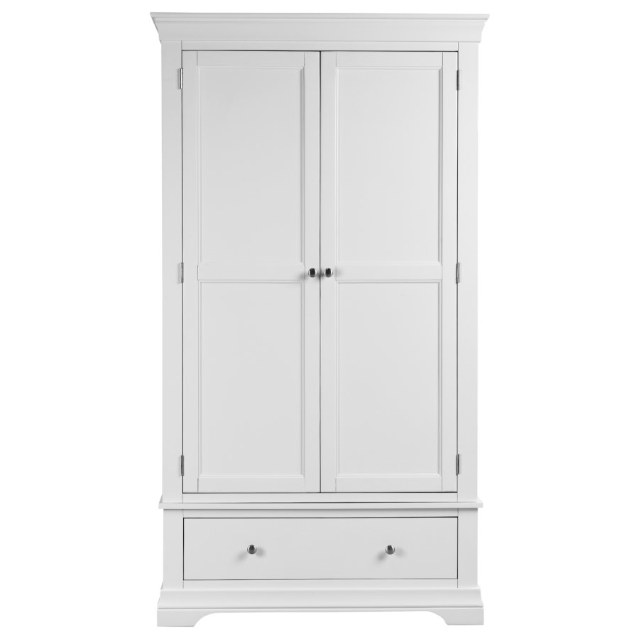 White 2 Door 1 Drawer Wardrobe - Olivia