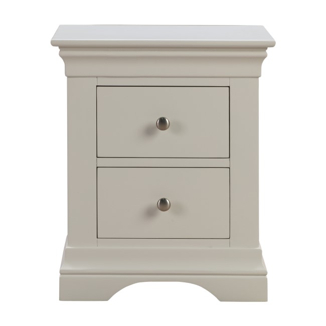 Grade A1 Olivia Off White Two Drawer Bedside Table