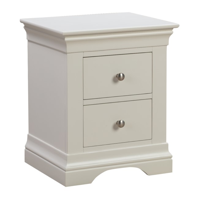 ALMOST PERFECT - Olivia Off White Two Drawer Bedside Table