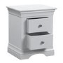 GRADE A1 - Pale Grey Two Drawer Bedside Table - Olivia