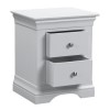 Grey Painted French 2 Drawer Bedside Table - Olivia