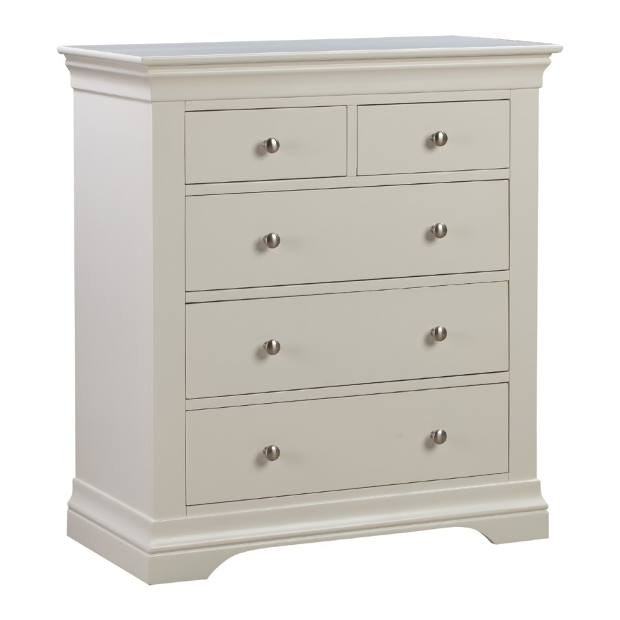 Olivia Off White 3 + 2 Drawer Chest of Drawers